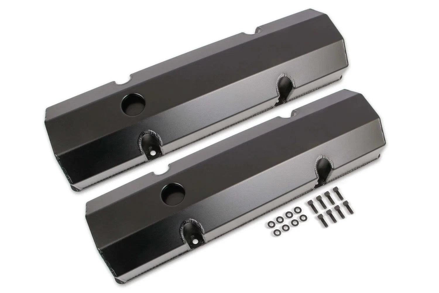 Mr. Gasket Fabricated Aluminum Valve Covers - Black Finish - 6818BG